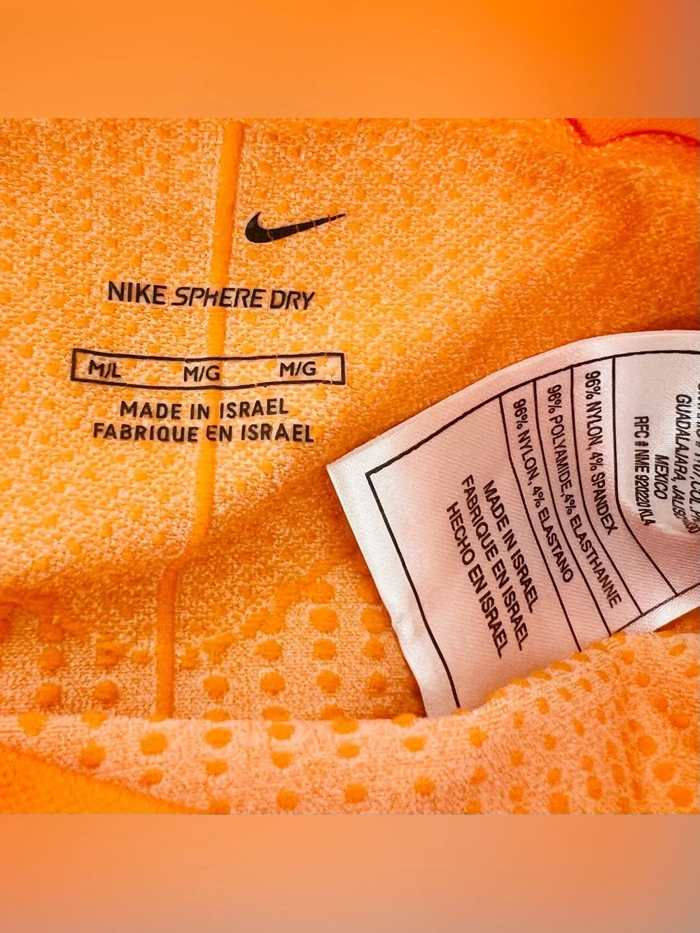 Nike Dri-FIT Knit Long Sleeve Running Top Women’s Medium Bright Orange